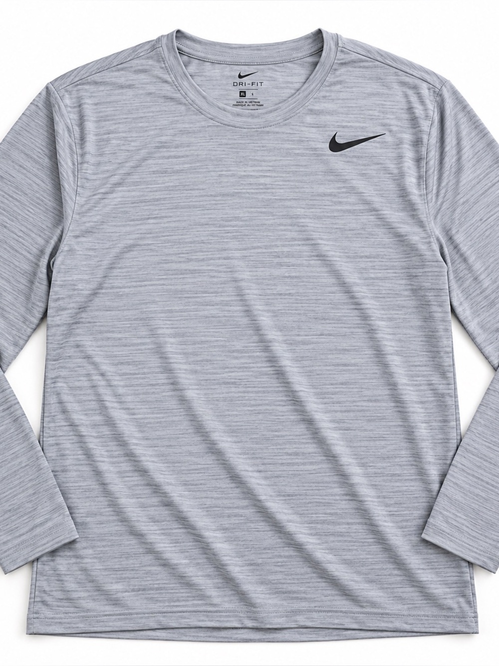 Nike Dri-FIT Men’s Gray Long Sleeve Performance Training Shirt Size XL